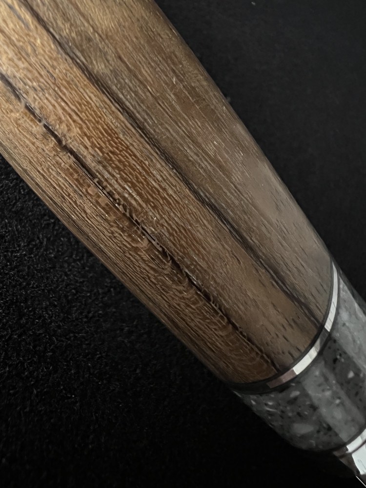 Handmade AUS-10 Fixed Blade Knife “Bear” – Amazakue Handle, Stone Spacer, Dural Bolster, Leather Sheath