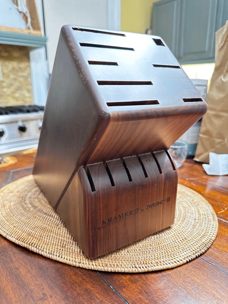 NEW In Package Kramer Stainless Damascus 7-Piece Knife Block Set- Black Matte