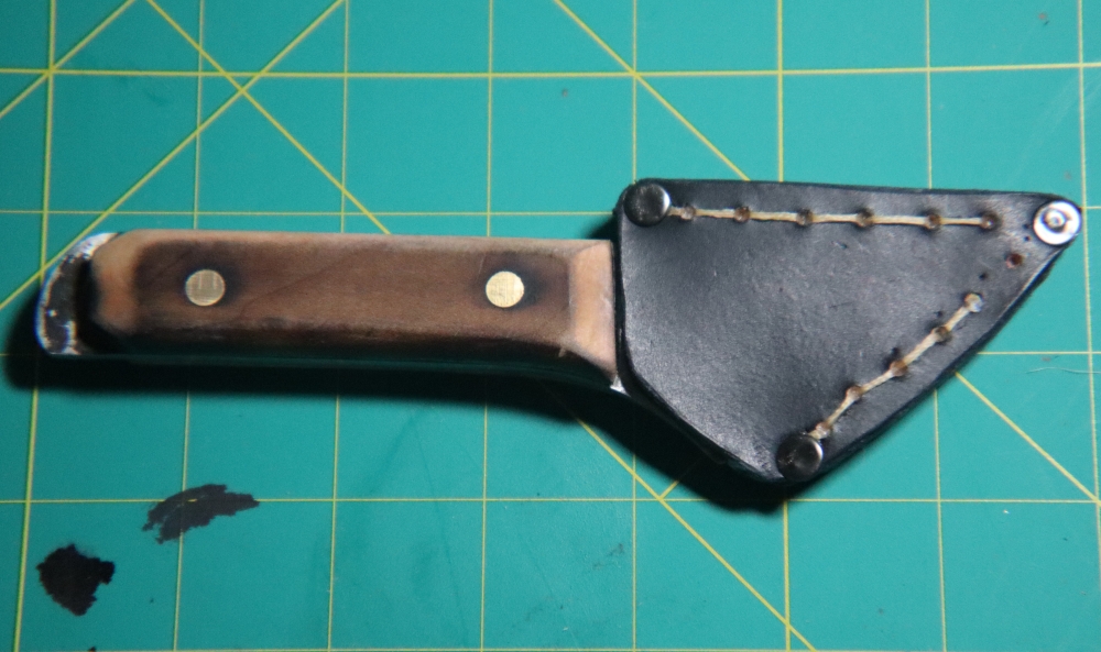 Hand-Forged Kiridashi Tool Knife – 5160 Spring Steel – Single Bevel – 2\" Blade – Welted Leather Cover (Prototype)