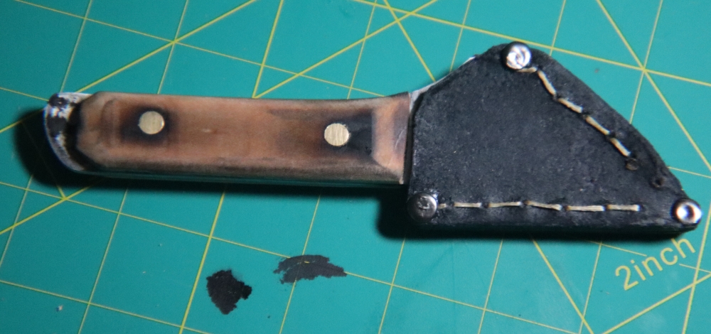 Hand-Forged Kiridashi Tool Knife – 5160 Spring Steel – Single Bevel – 2\" Blade – Welted Leather Cover (Prototype)