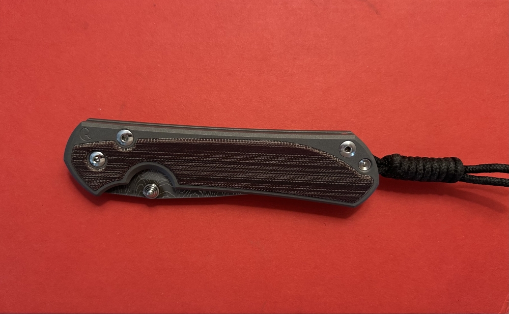 Chris Reeve Sebenza 31 Large – Chad Nichols Stainless Steel Ladder Damascus – Canvas Micarta Inlays – CRK Serviced