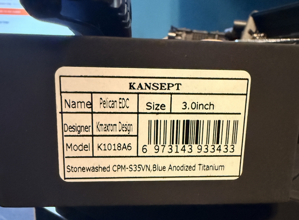 Kansept Knives Pelican EDC Frame Lock Tanto Knife Blue Titanium (3\" SW)