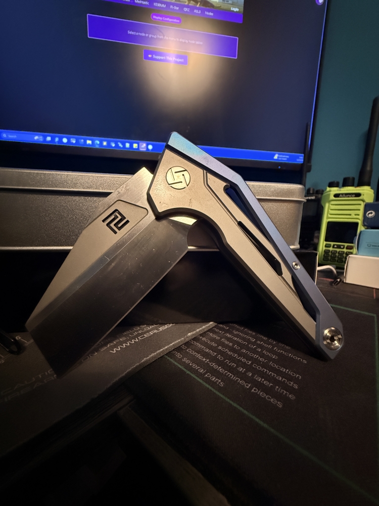 Artisan Cutlery Ravine Frame Lock Knife Blue/Gray Ti (3\&quot; Satin CPM-S35VN)