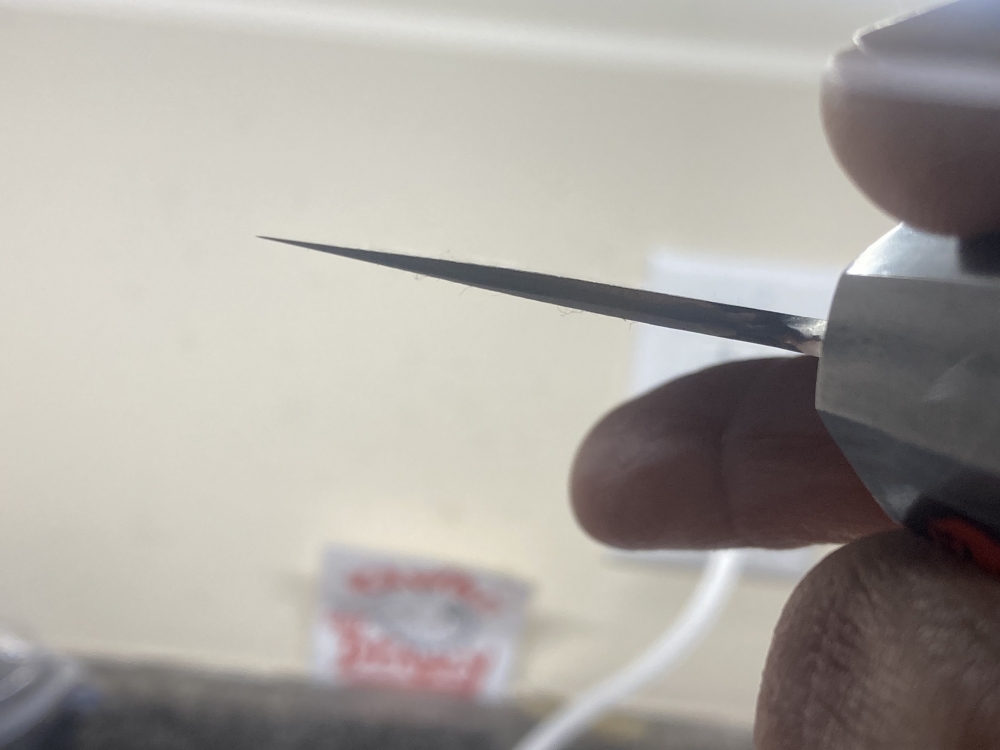 Shigeki Tanaka R2/SG2 Damascus 240mm Gyuto Ebony Habakiri