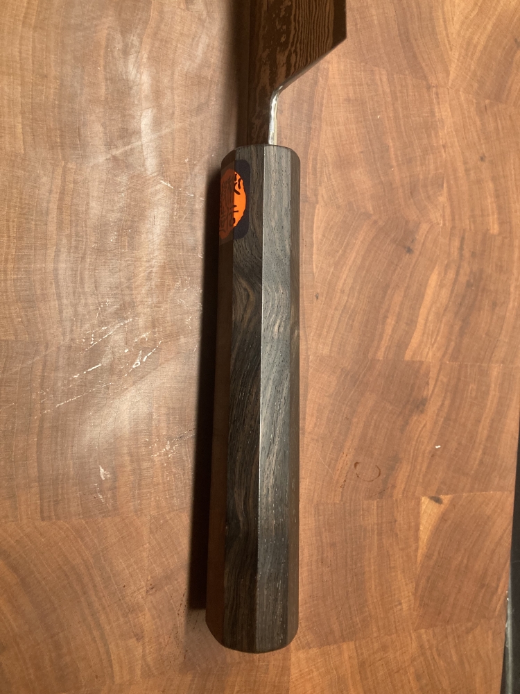 Shigeki Tanaka R2/SG2 Damascus 240mm Gyuto Ebony Habakiri