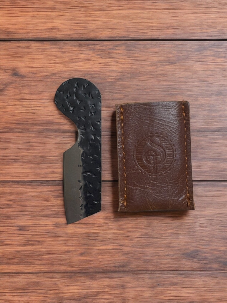 Southern Trapper's Handmade Custom Mini Pocket Razor (With Genuine Leather Sheath)