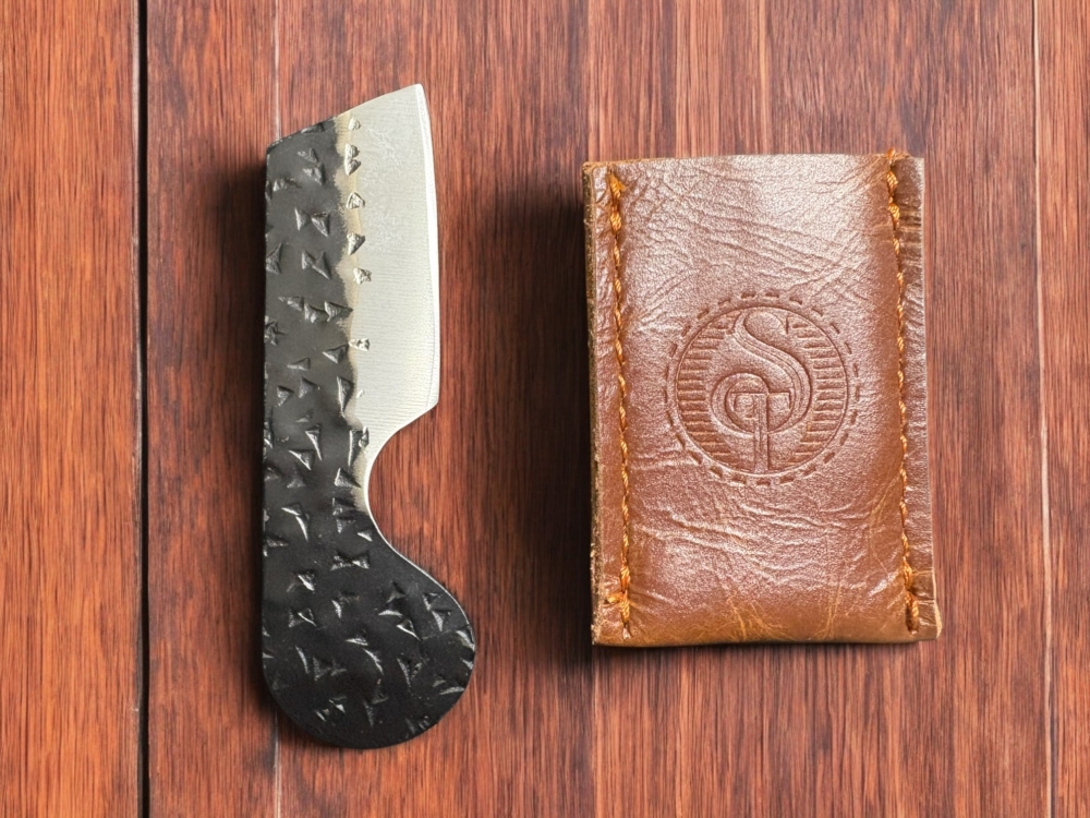 Southern Trapper's Handmade Custom Mini Pocket Razor (With Genuine Leather Sheath)