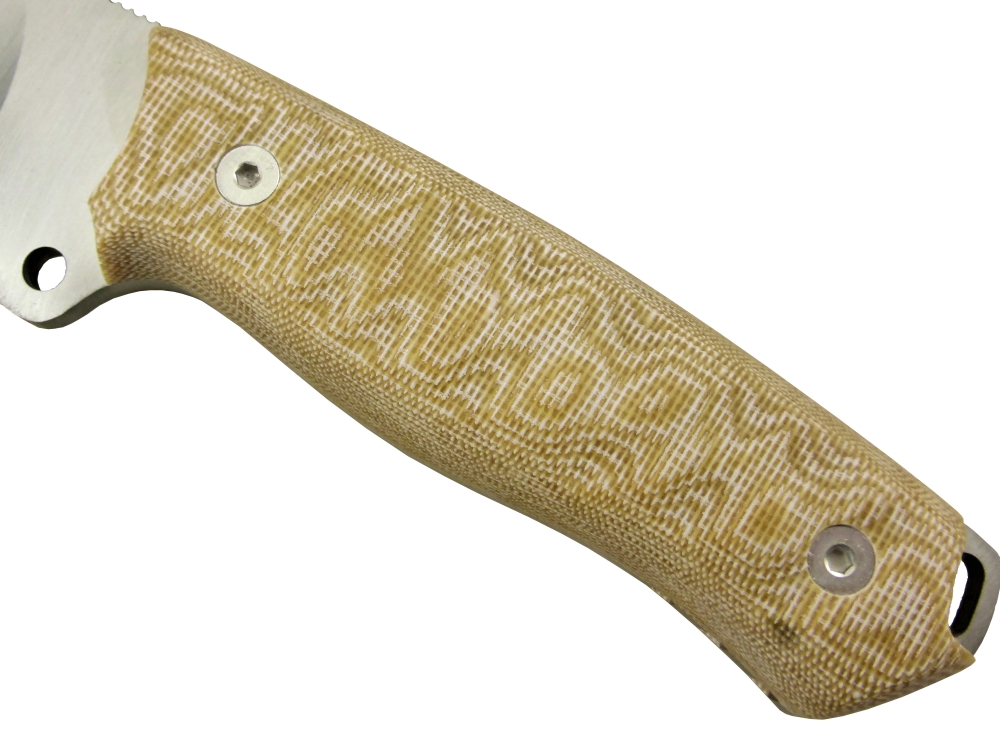 BRAND NEW J&V Adventure Knives Chacal Satin Finish with Brown Micarta Handle and Black Leather Sheath