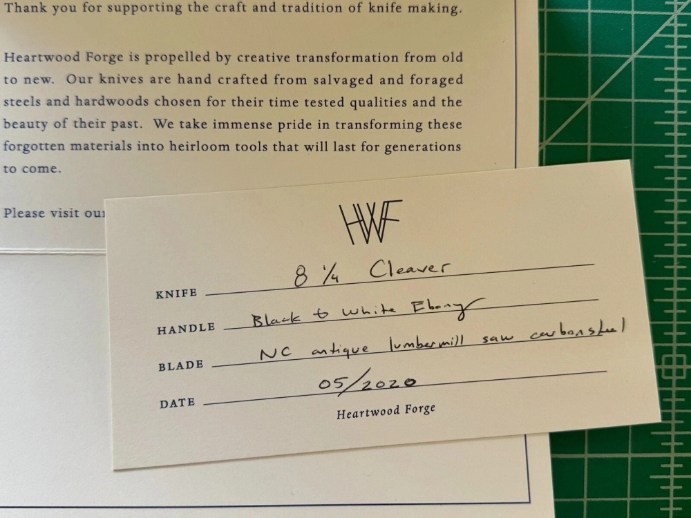 Heartwood Forge Carbon Steel Custom Cleaver Knife Will Manning 