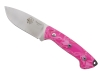 BRAND NEW J&V Adventure Knives Axarquia Satin Finish with Pink Methacrylate Handle and Black Leather Sheath 