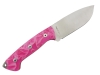 BRAND NEW J&V Adventure Knives Axarquia Satin Finish with Pink Methacrylate Handle and Black Leather Sheath 