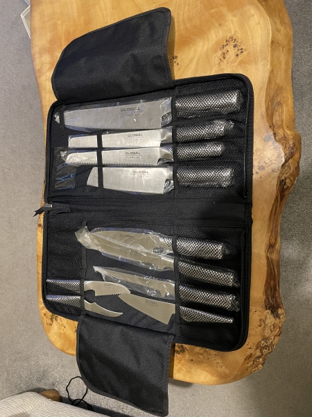 Global 10 piece knife set and case