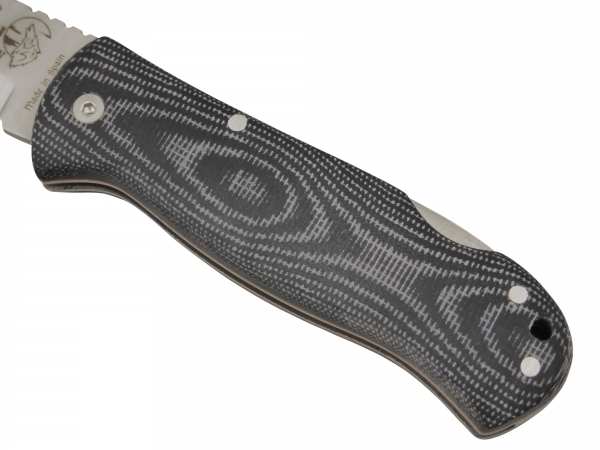 BRAND NEW J&V Adventure Knives Bushcraft Folder Satin Finish with Black Micarta Handle and Black Nylon Sheath