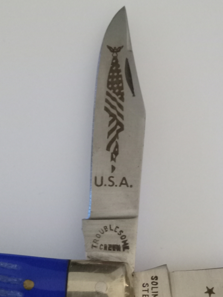 Vintage Troublesome Creek 2 blade \"God Bless America\" pocket knife 