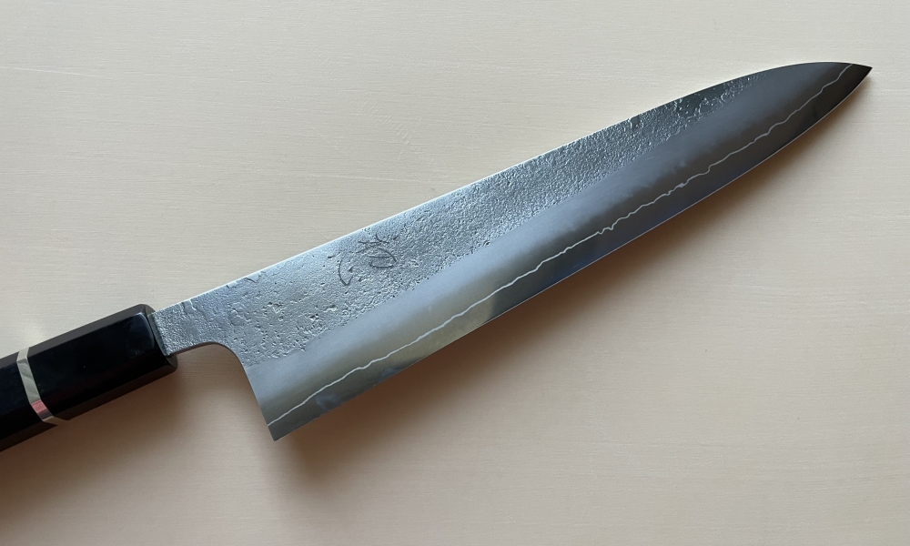 Yoshikane SKD nashiji stainless clad gyuto