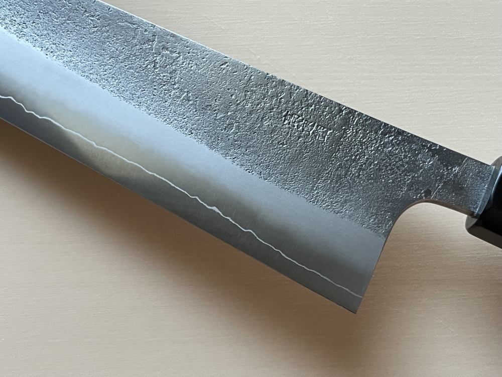 Yoshikane SKD nashiji stainless clad gyuto