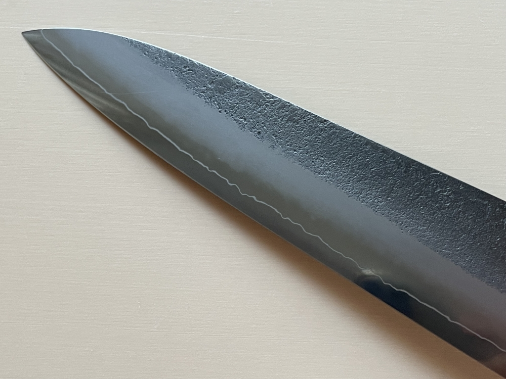 Yoshikane SKD nashiji stainless clad gyuto