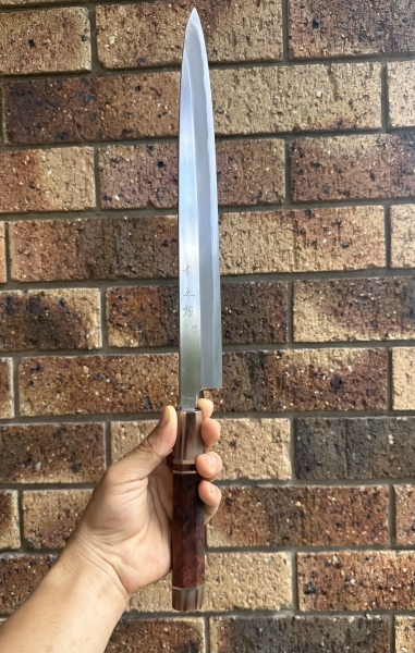 Konosuke Fujiyama Blue 1 Yanagiba 300mm with premium handle