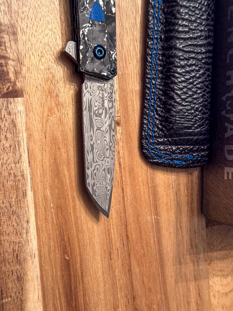 Benchmade 601-211 Gold class Tengu flipper Bi-frost 'Damasteel lightly used 