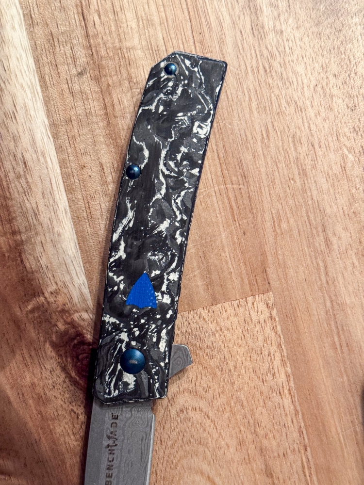 Benchmade 601-211 Gold class Tengu flipper Bi-frost 'Damasteel lightly used 