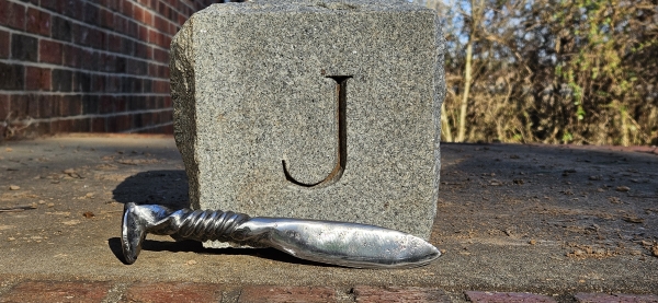 Hand forged railroad spike knife