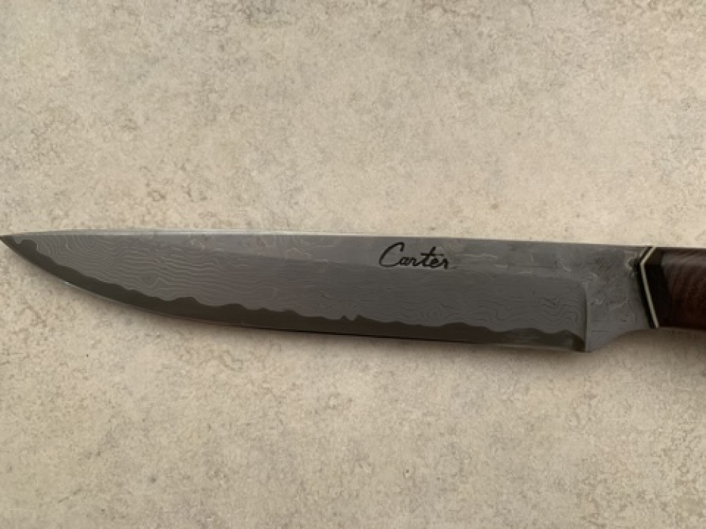 Carter Cutlery - Damascus Executive Neck Knife w/ Sheath 