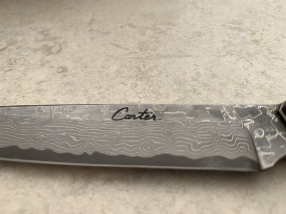 Carter Cutlery - Damascus Executive Neck Knife w/ Sheath 