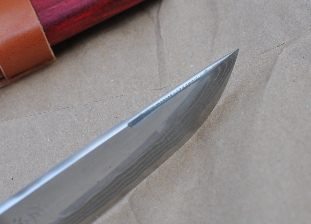 Takeshi Saji Takefu City Hunting Knife Wood Ray Skin Sheath Damascus Factory Mint Box