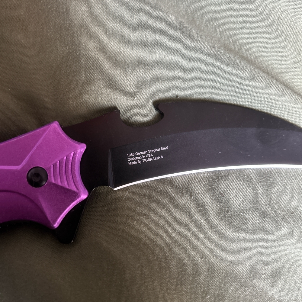 Purple Bat/Spiderweb handle knife