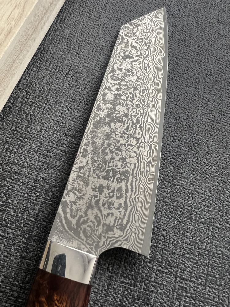 Takeshi Saji R2 Damascus 180mm with rare ironwood handle 