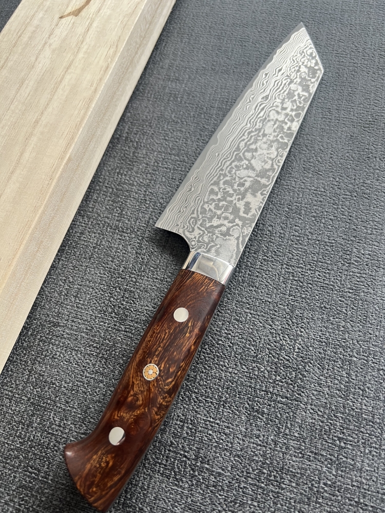 Takeshi Saji R2 Damascus 180mm with rare ironwood handle 