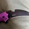Purple Bat/Spiderweb handle knife