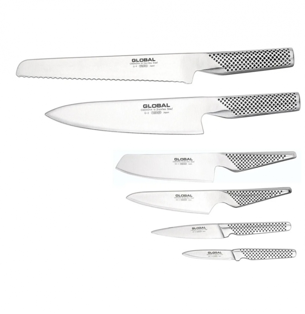 BRAND NEW - Global Hiro 7PC Knife Set & Block