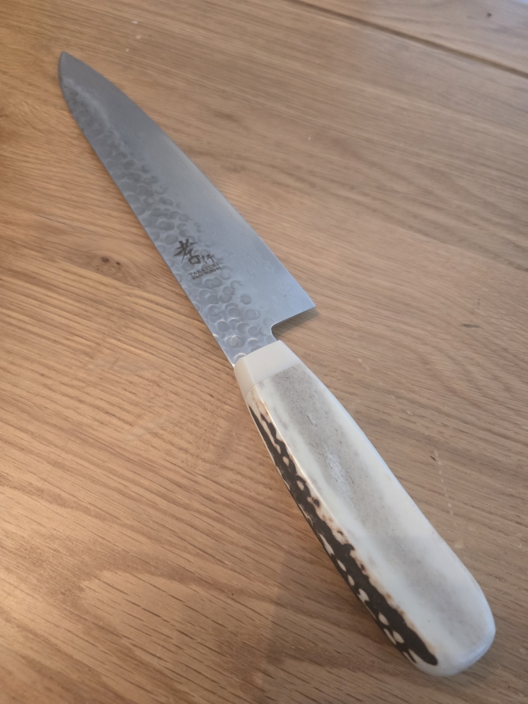 Sakai Takayuki antler handle knife 45 Layer damascus