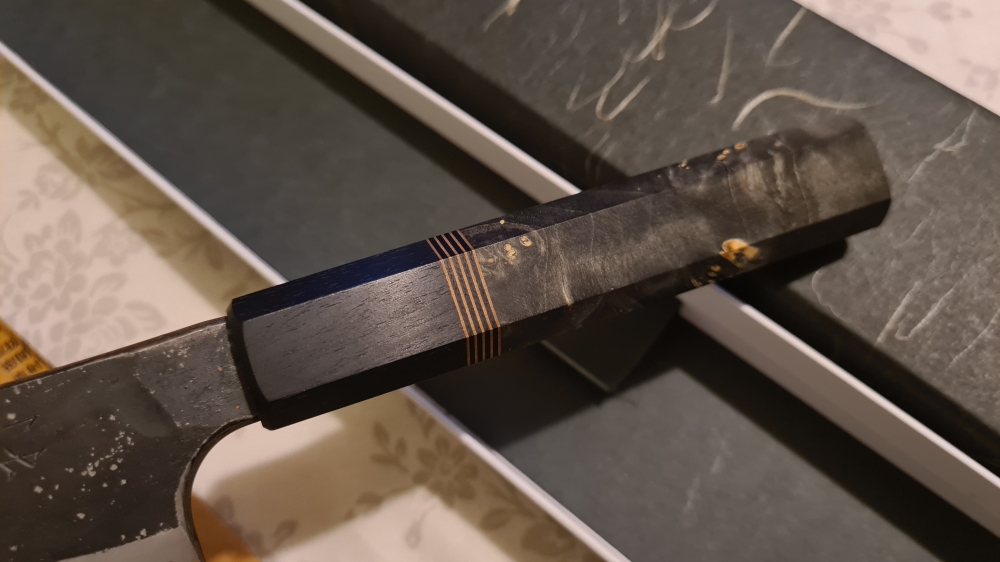 Hatsukokoro Yorokobi kiritsuke 210mm custom handle