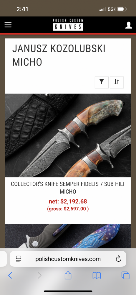 Collectors knife SEMPER - FIDIULS - 7 SUB HILT MICHO