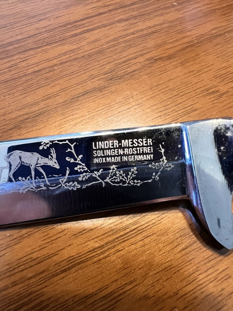 Linder-Messer Solingen Rostfrei Inox stag handle knife