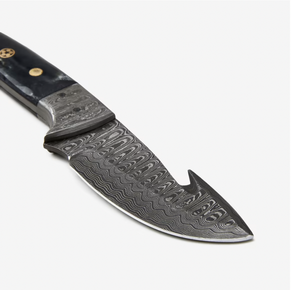 Damascus Skinning Gut hook, Hunting knife TD-221 by Titan