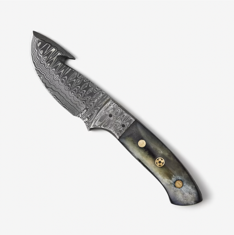 Damascus Skinning Gut hook, Hunting knife TD-221 by Titan