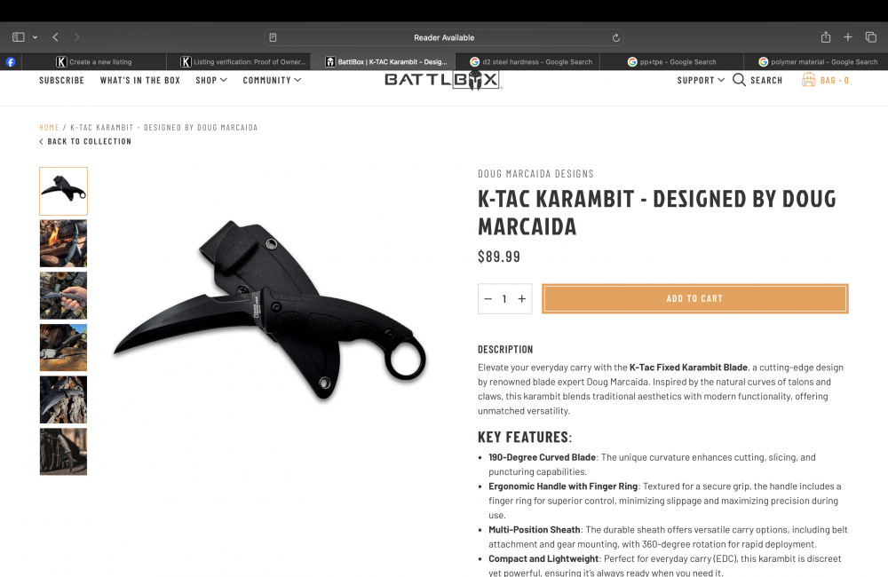 K-TAC Karambit by Doug Maracaida