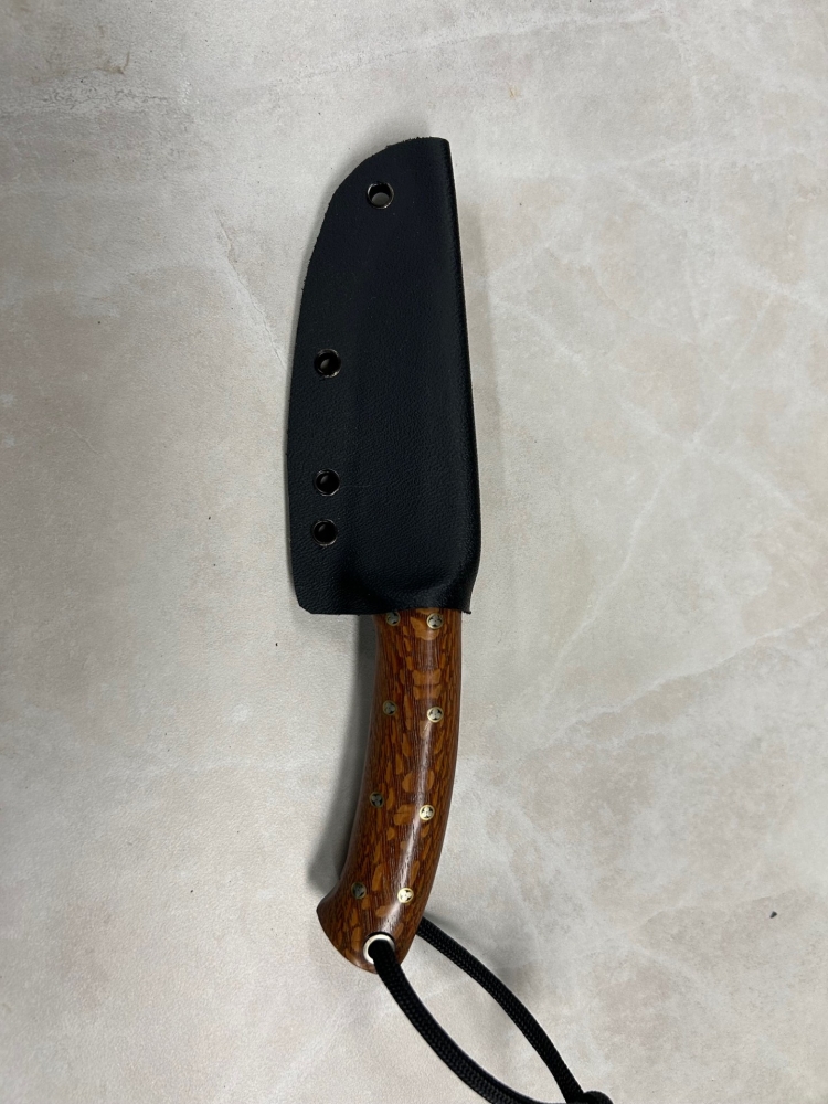 Custom Damascus Knife Leopard Wood Handle