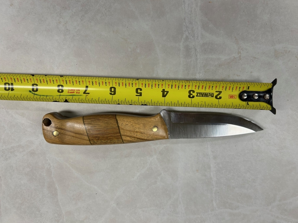 Custom Knife Olivewood and Canary Wood handle