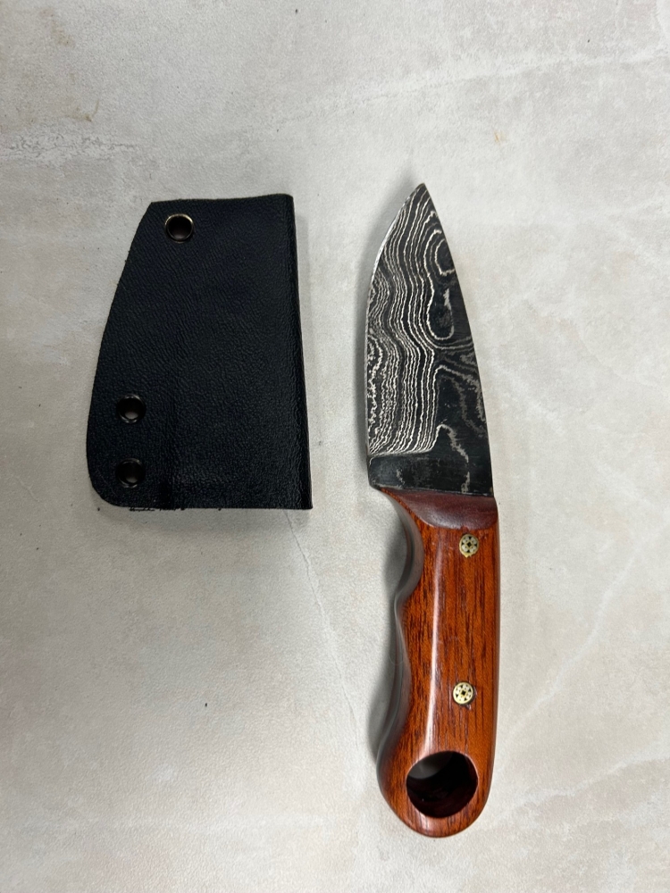 Custom Damascus Knife Bloodwood Handle