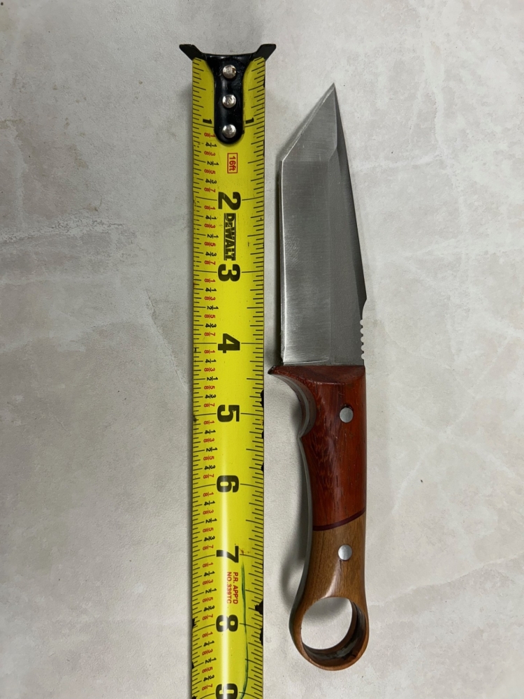 Custom Tanto Point Knife Pauduk and Cherry Handle