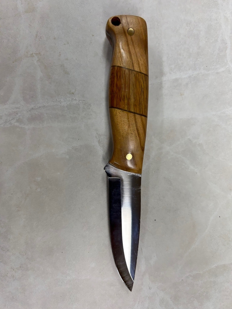 Custom Knife Olivewood and Canary Wood handle