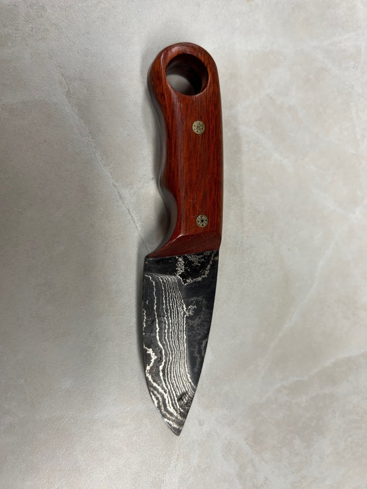 Custom Damascus Knife Bloodwood Handle