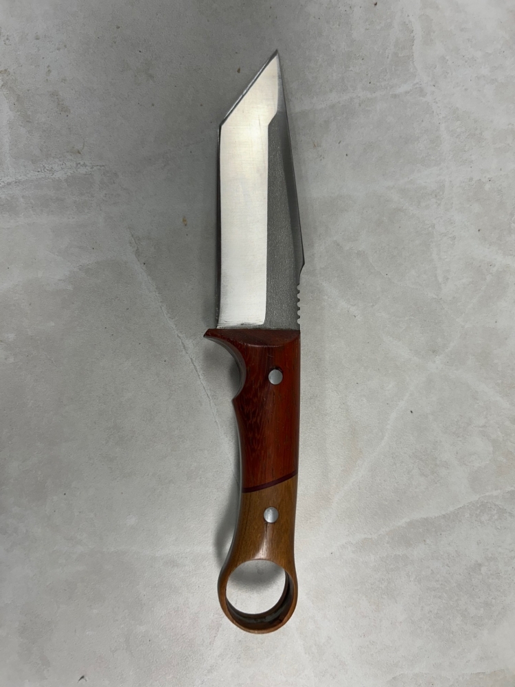 Custom Tanto Point Knife Pauduk and Cherry Handle