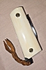 Hand made COLT 45 grips by Gene Barnett ⁹in fossil Mammoth tusk with SCRIMSHAW of native American by Gary Williams 