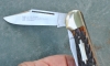 Folding Hunter 2 Blades 13 cms. Closed Jigged Bone Near Mint Never Used Valor Japan 1960's Made