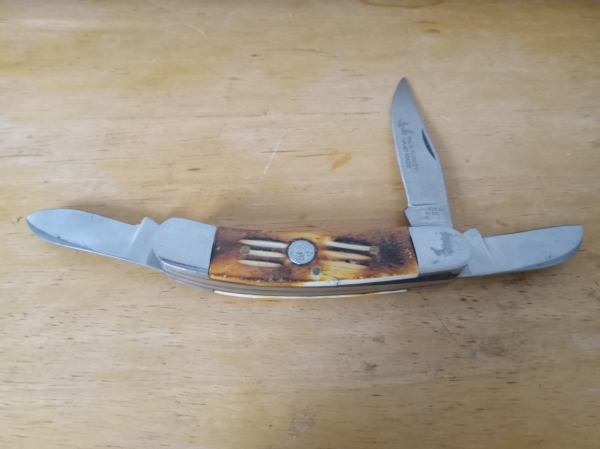 Wild Turkey Hand Made 3 Blade Knife Pakistan 